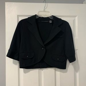 Grace Elements single button front black short mini short sleeve jacket